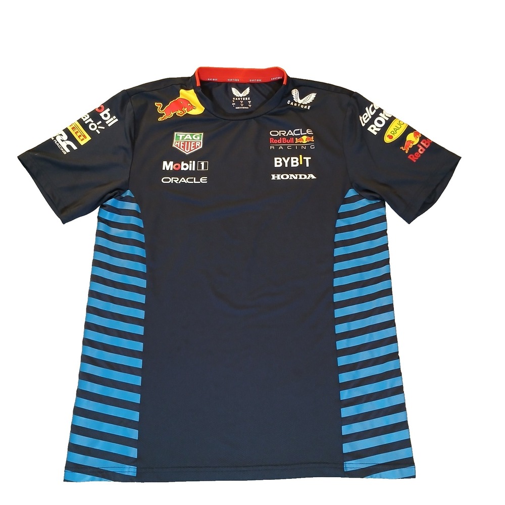 Castore Red Bull Racing 2024 Formula 1 Team Shirt M Blue Black Sponsor Logos